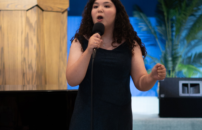 Student singing